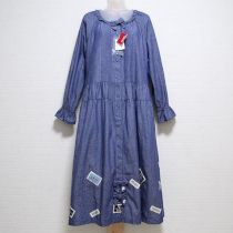 紺ネーム使いダンガリーワンピース