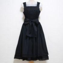 黒エンブロイダリーレース使いワンピースサッシュ付き