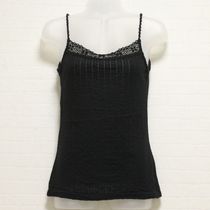 黒ニットレース使いカットソーキャミ
