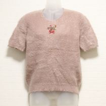 ピンク刺繍入りセーター