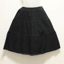 黒花モチーフ付きスカート【M】