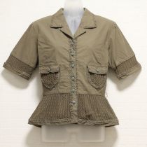 カーキニット使い半袖ジャケット