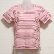 ピンク系ボーダーTシャツ【M】