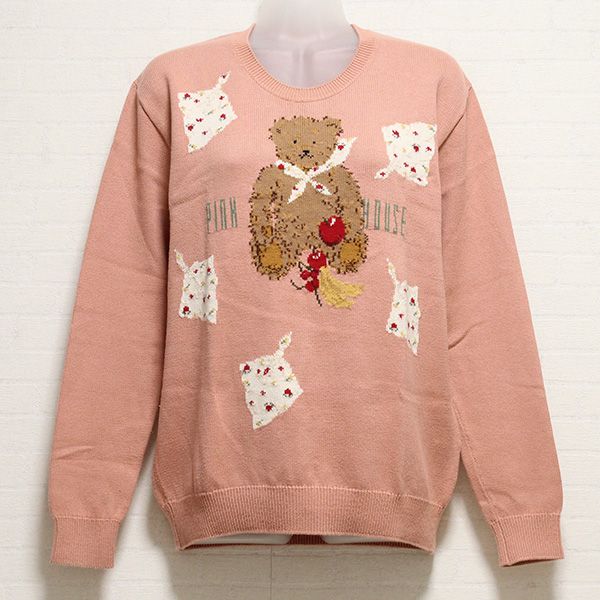 ピンクピクニックくま編み込みセーター - ピンクハウス通販 