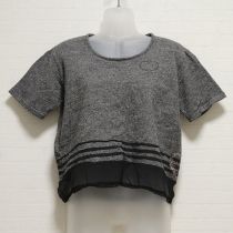 グレーハート刺繍カットソー【L】