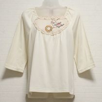 生成ロゼットリース刺繍カットソー【3(M)】