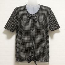 黒水玉カットソーカーディ