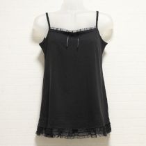 黒ドットチュールカットソーキャミ【M】