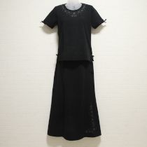 黒薔薇刺繍カットソー上下【M】