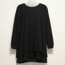 黒シフォン使いカットソーチュニック【4(11号)】