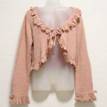 ピンクパール使いボレロカーディガン