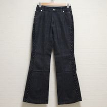 紺花モチーフデニムパンツ【M】