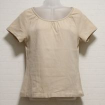 ベージュロゴ入りカットソー【L】