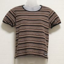 茶系マルチボーダーTシャツ