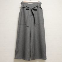 グレーリボンベルトワイドパンツ【3(9号)】