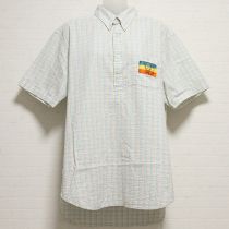 水色系チェックサッカーシャツ【L】