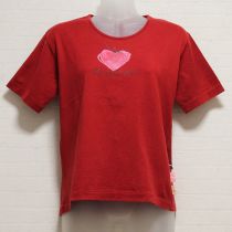 赤ハートプリントTシャツ【S】