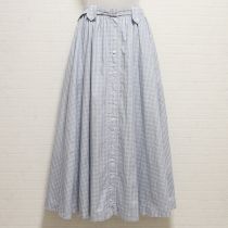 ブルーチェックフレアースカート