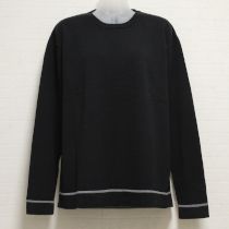 黒クルーネック綿セーター【L】