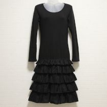 黒裾段々カットソーワンピース【M】