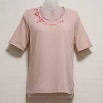 ピンクリボンプリントTシャツ【M】