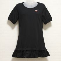 黒薔薇刺繍ローン使いカットソーチュニック