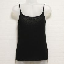 黒ロゴ刺繍ニットキャミソール