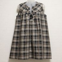 黒系チェックフリルチュニック【9号】