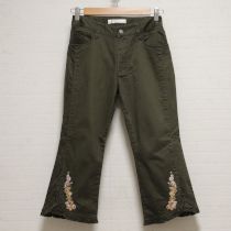 カーキローズ刺繍パンツ【S】