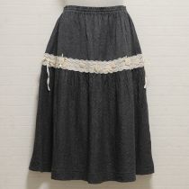 グレーレース&モチーフ使いカットソースカート