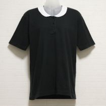 黒白襟カットソー