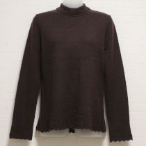 焦げ茶縁柄編みハイネックセーター【11号】