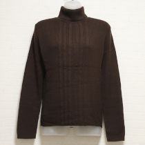 茶フリルリブタートルセーター【M】