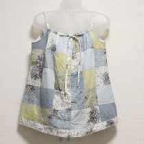 水色勿忘草パッチワークキャミブラウス