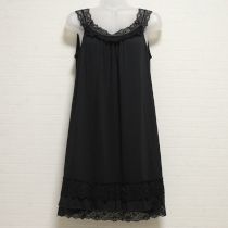 黒レース使いカットソーキャミチュニック【9号】