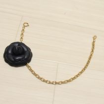 紺レザーカメリア2WAYコサージュ