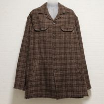 こげ茶チェックショートコート【L】
