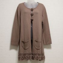 モカクロッシェ使いロングカーディ