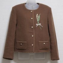 ベージュ鈴蘭刺繍ジャケット