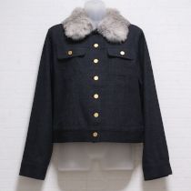 黒ファー付きGジャン風ジャケット【S】