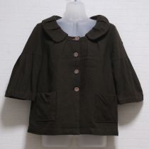 カーキ七分袖ジャケット【L】