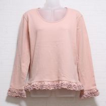 ピンクフリル長Tシャツ