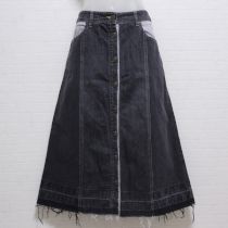 黒OKAYAMA DENIMパッチワークスカート