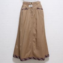 ベージュチェックパイピングスカート