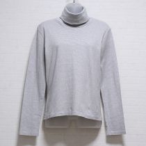 グレーボーダーハイネックカットソー