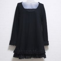 黒レース使いカットソーチュニック