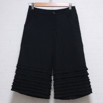 黒裾フリルウールガウチョパンツ【S】