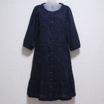 紺ペイズリー刺繍ワンピース【3(9号)】
