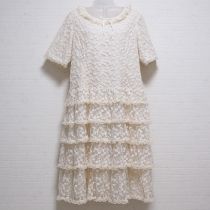 生成小花刺繍チュールワンピース【4(L)】