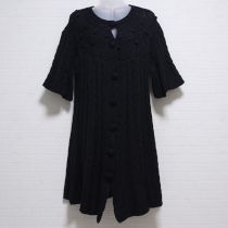 黒ケーブル編みロングカーディガン